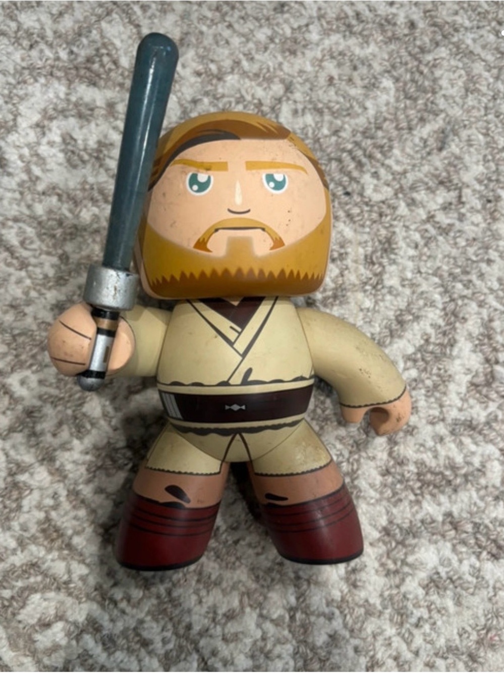 Star Wars Jedi Obi Wan Action Figure Toy  with Blue Lightsaber